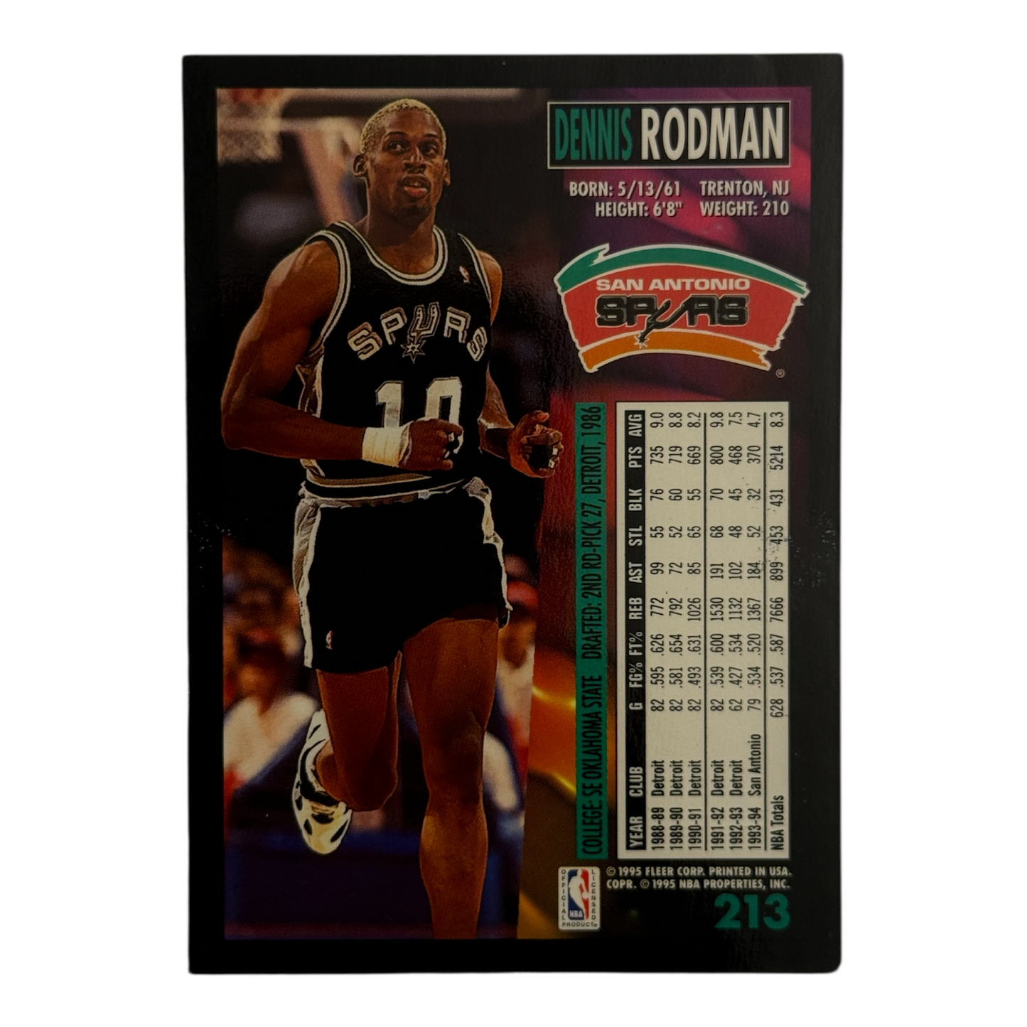 Dennis Rodman nba Fleer Spurs 1995-96 #213