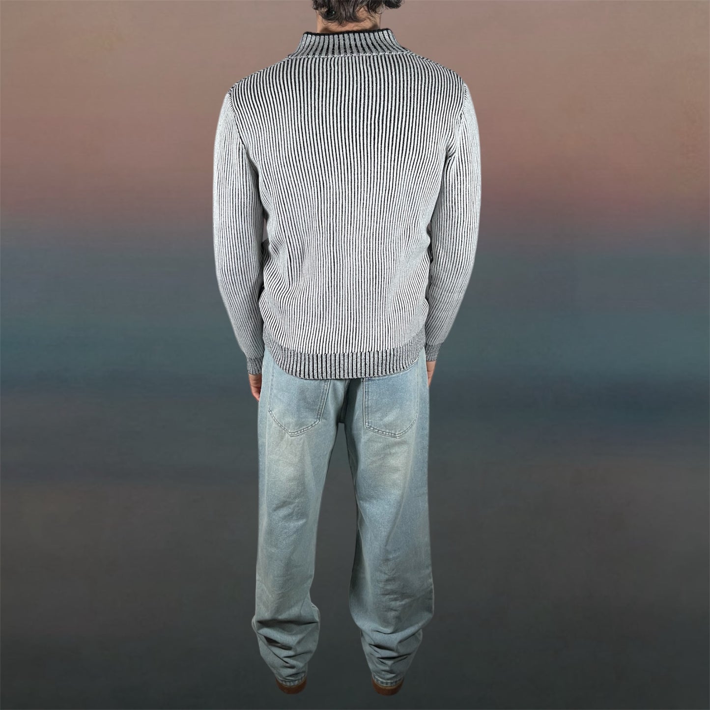 AR SWEATER ZIP FADE GREY
