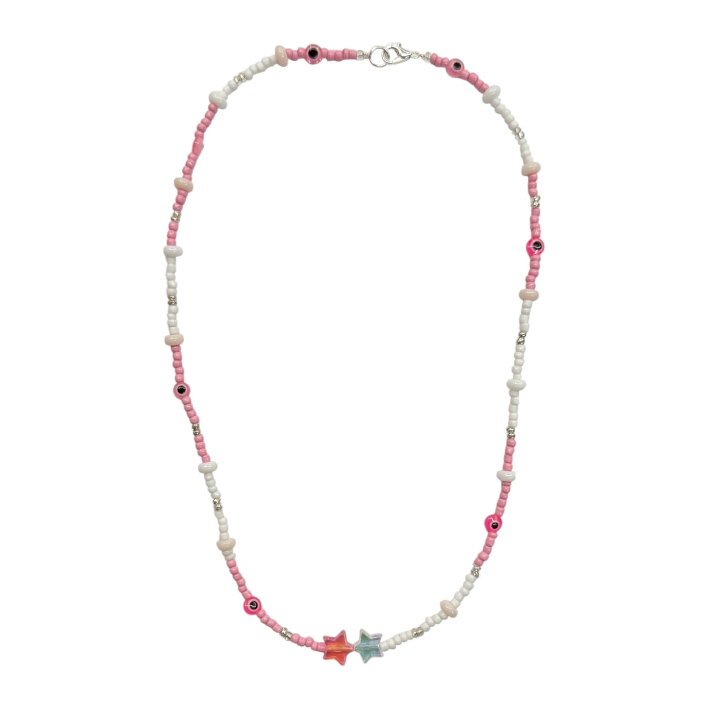 Collana perline estate rosa