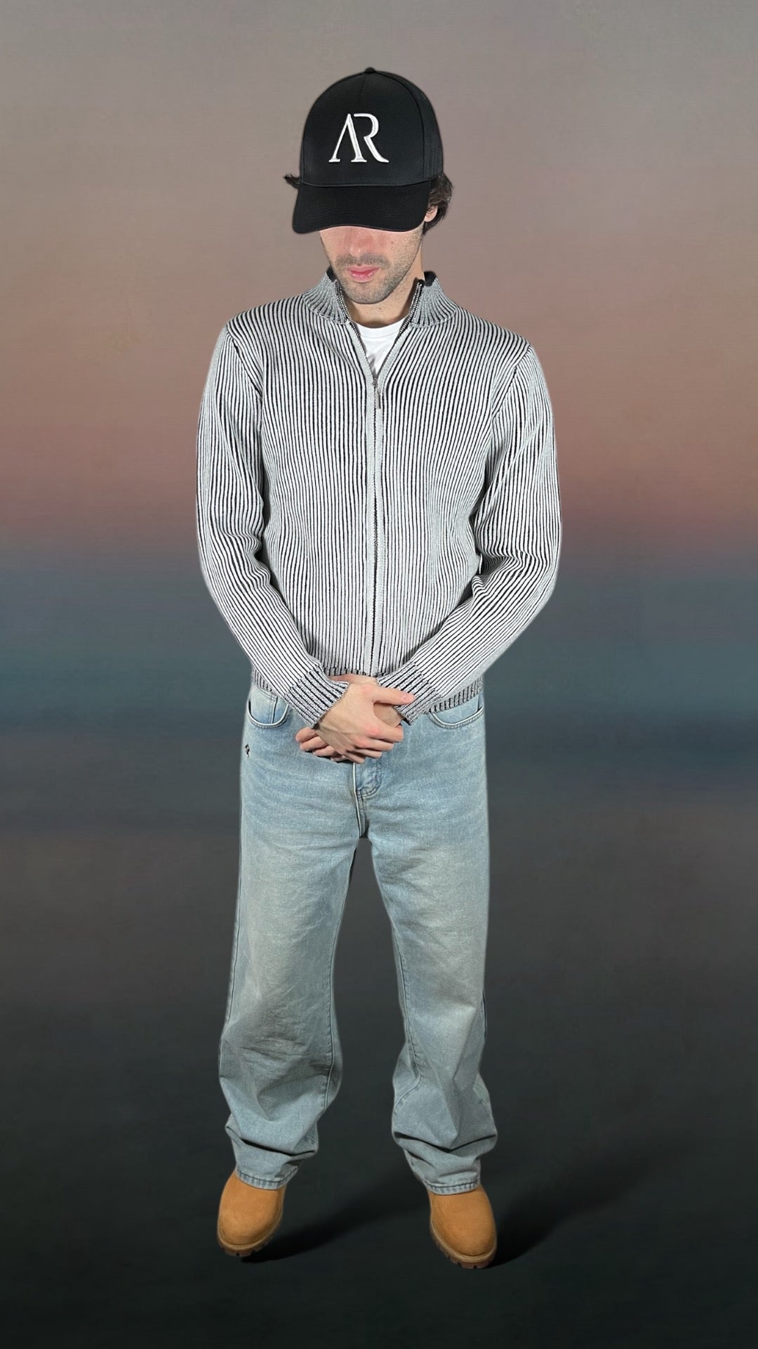 AR SWEATER ZIP FADE GREY