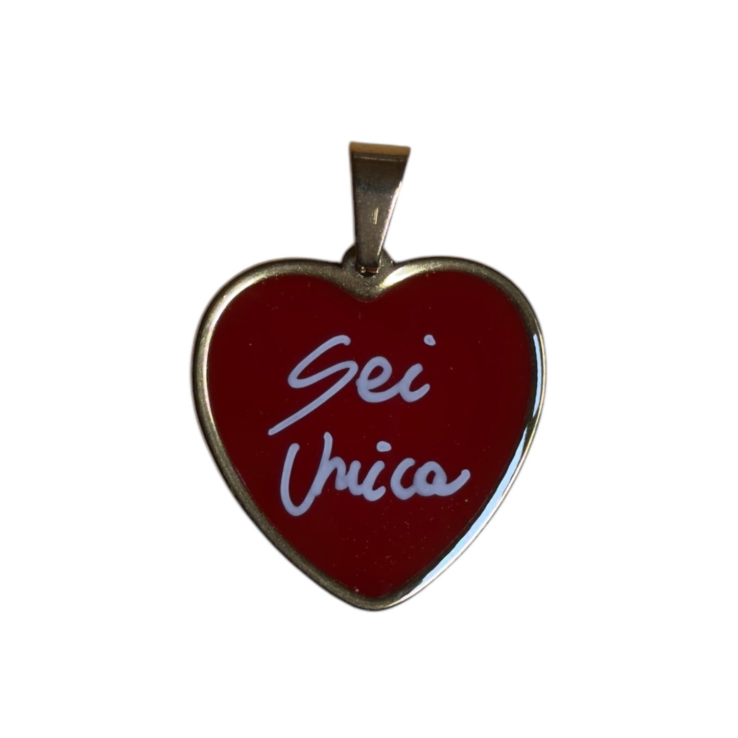 Ciondolo cuore sei unica rosso
