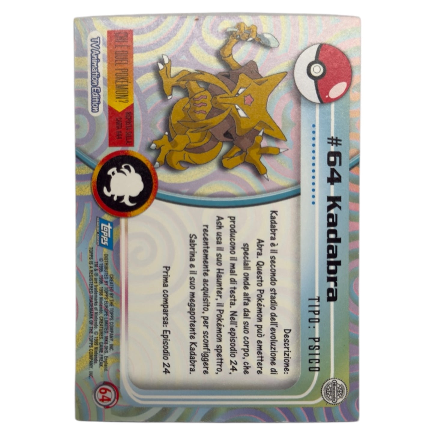 Pokemon Topps 1999 KADABRA holo #64
