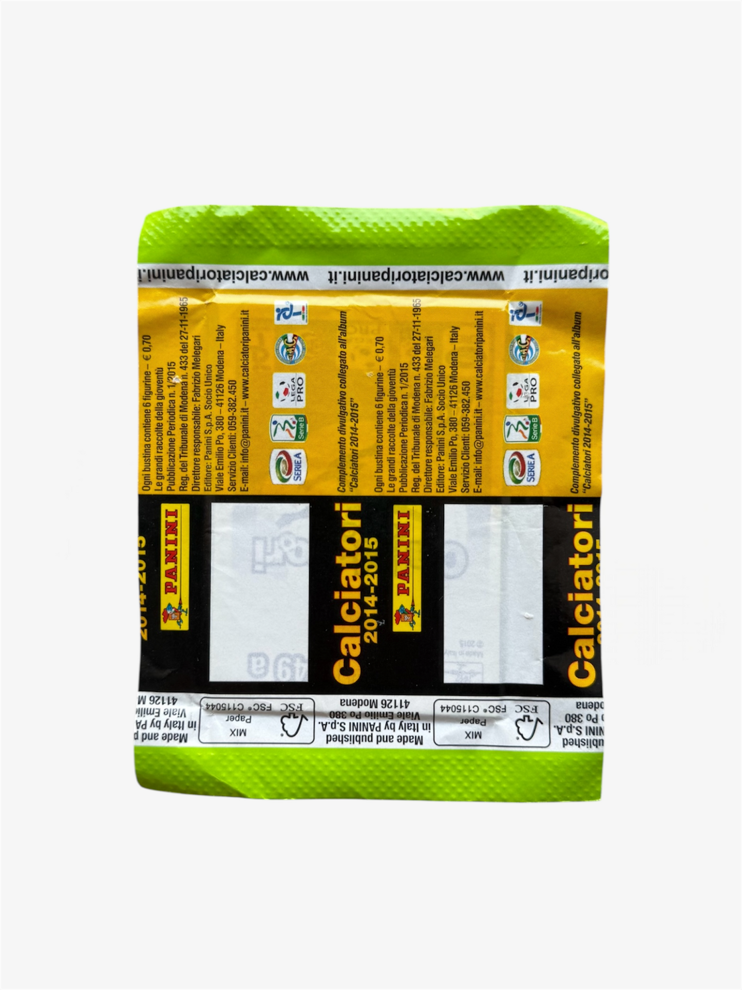 Bustina Sigillata Figurine Calciatori Panini 2014-15 Green Vers.