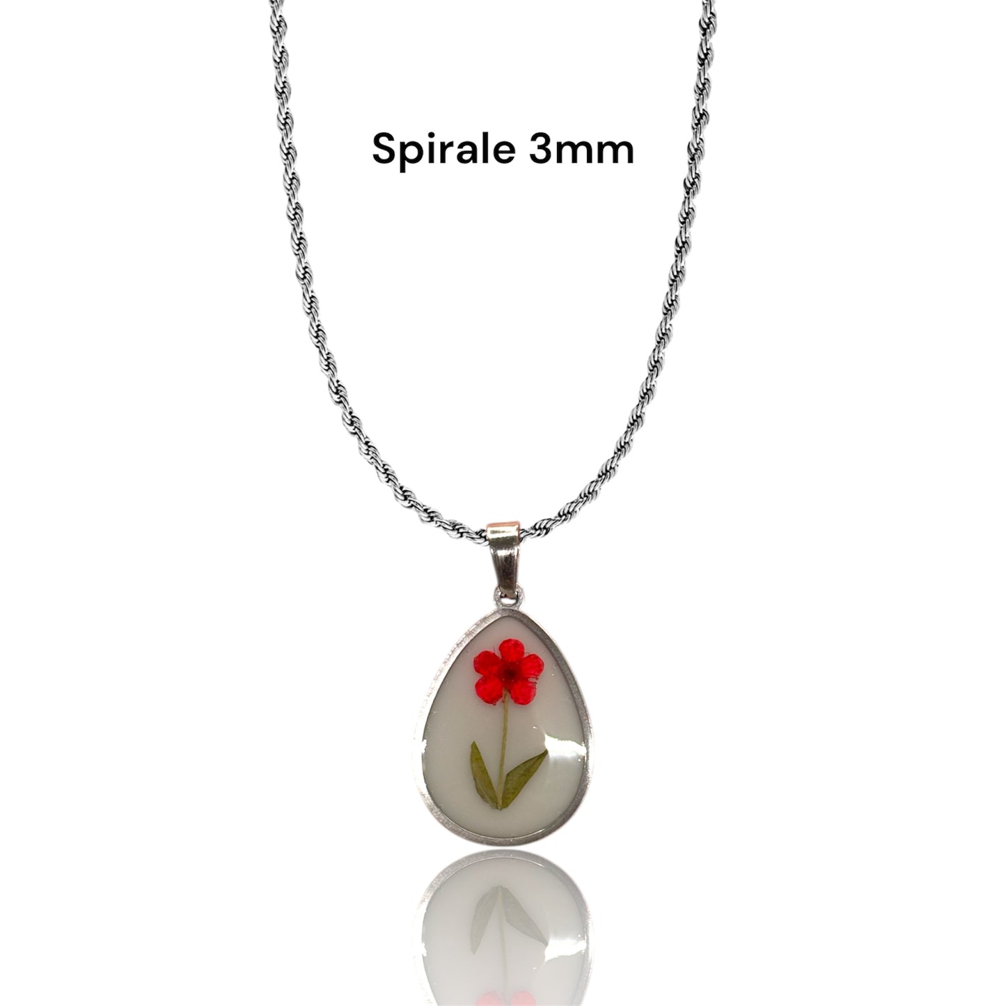 Ciondolo goccia Petals vintage argento
