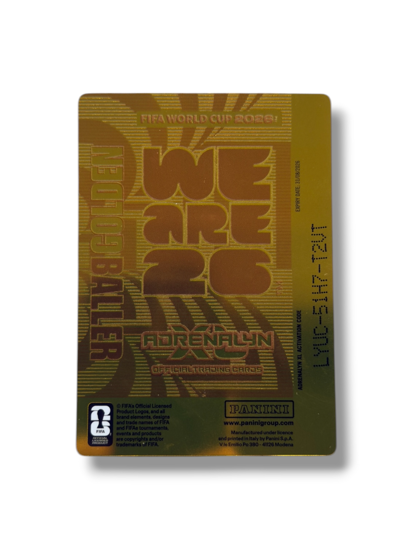 messi gold card panini world cup 2026 argentina limited edition