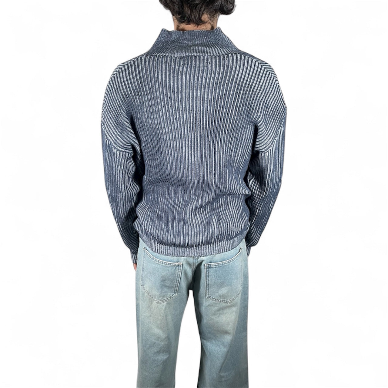 AR SWEATER ZIP FADE BLUE