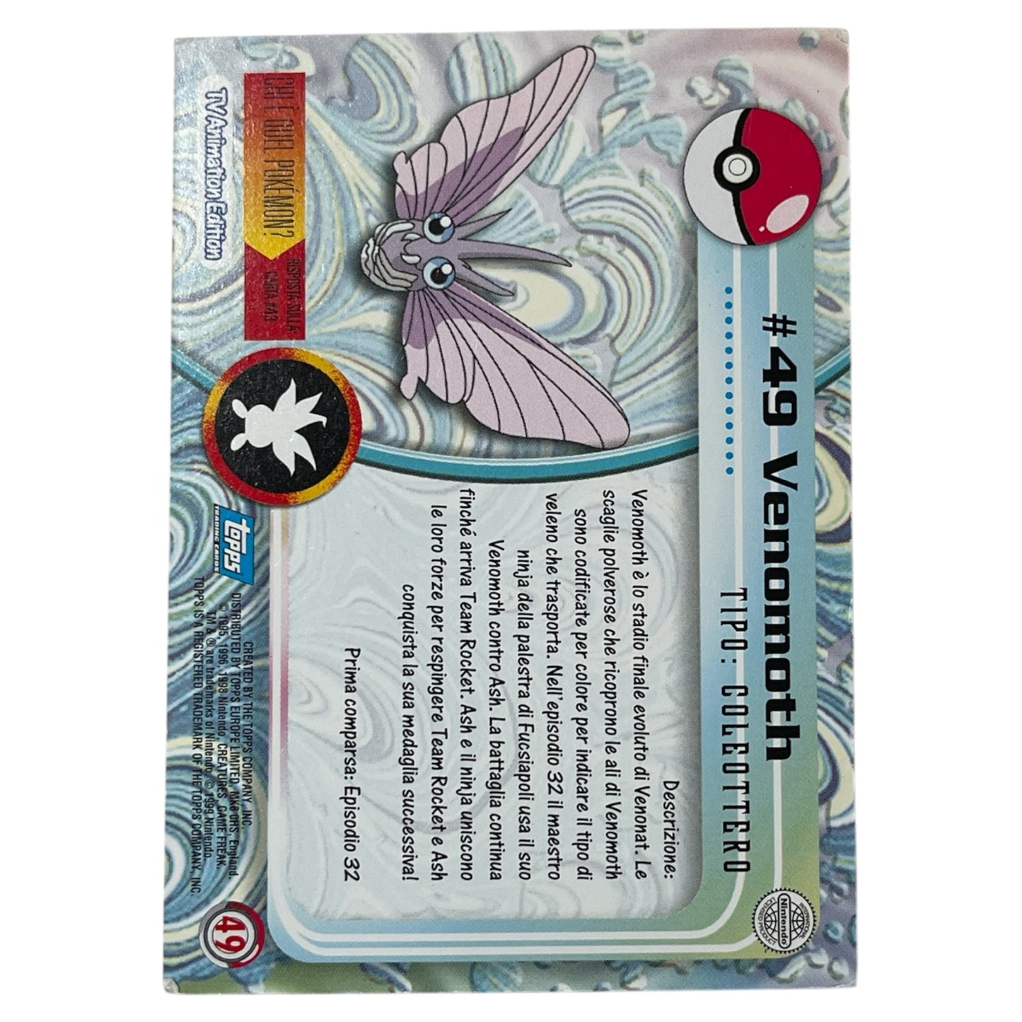 Pokemon Topps 1999 VENOMOTH #49