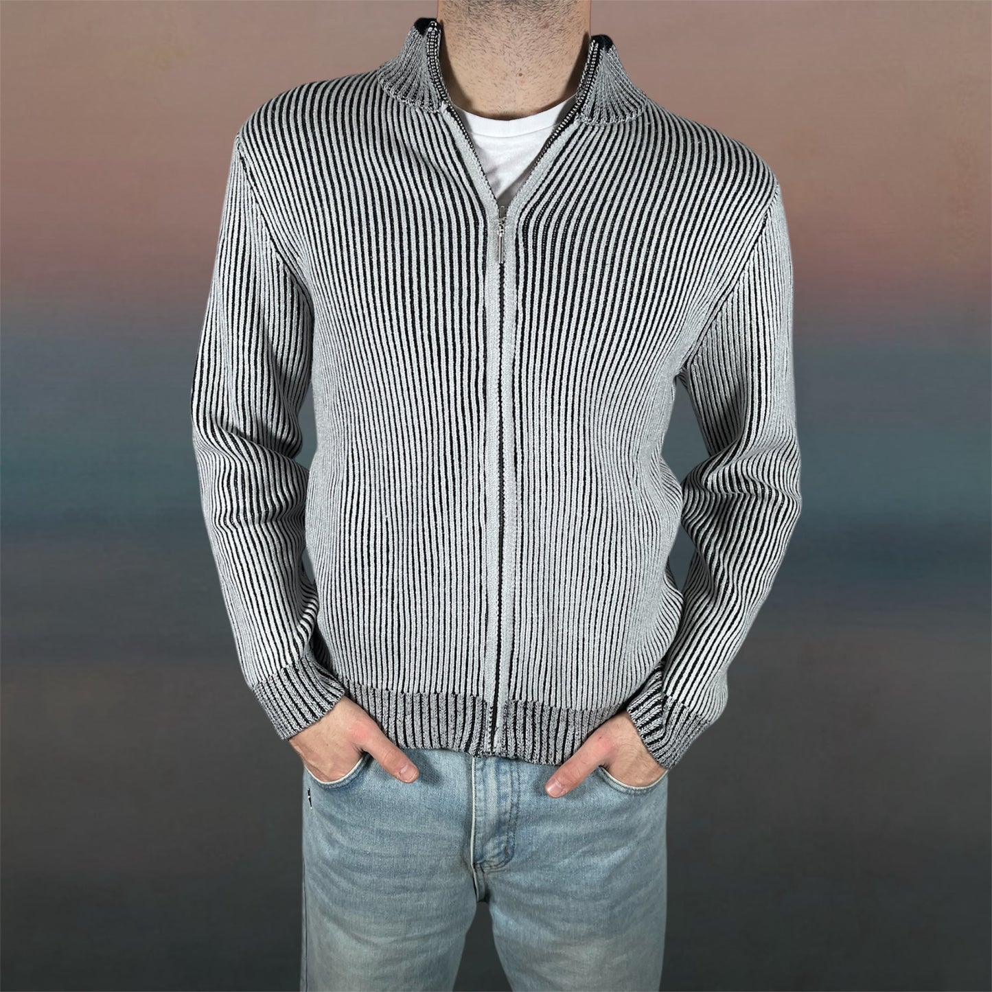 AR SWEATER ZIP FADE GREY