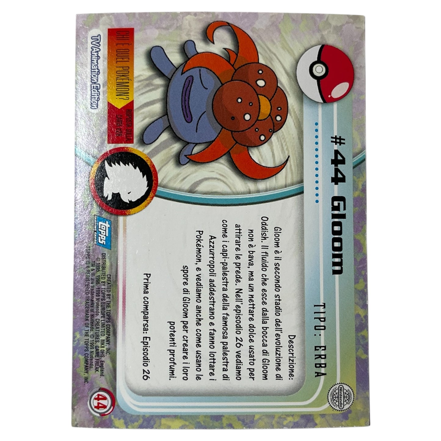 Pokemon Topps 1999 GLOOM holo #44