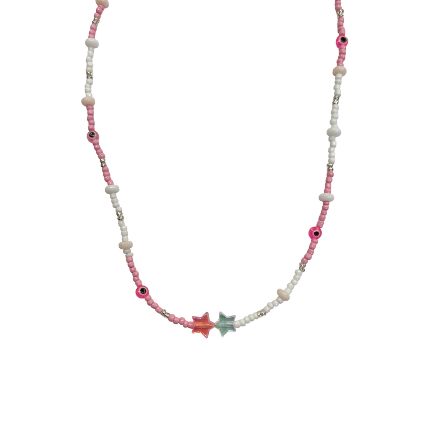 Collana perline estate rosa