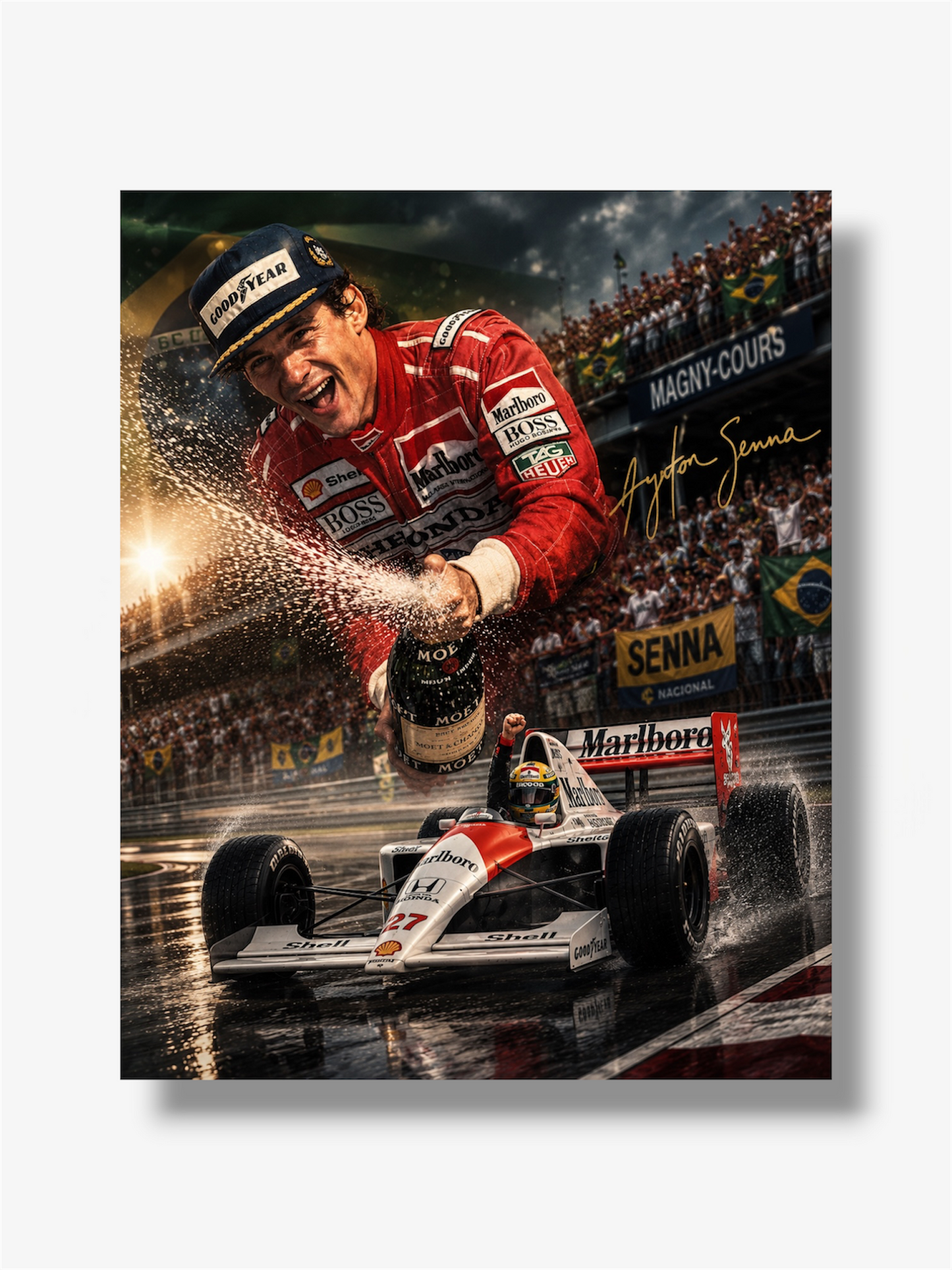 PHOTO STAMPA AYRTON SENNA F1