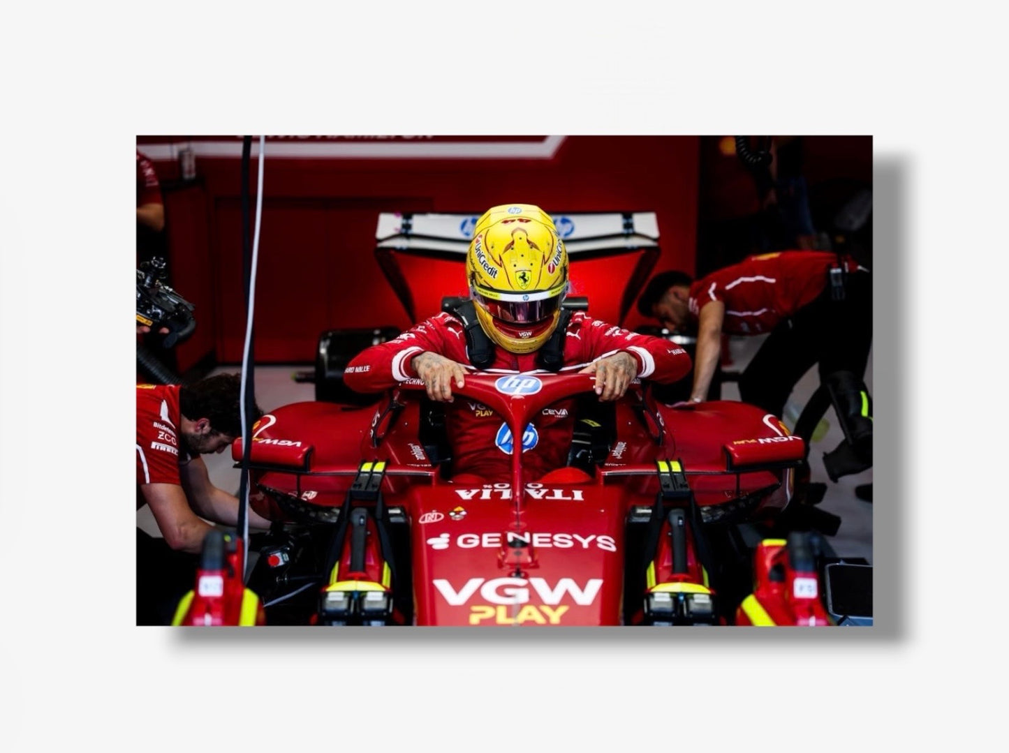 PHOTO STAMPA HAMILTON FERRARI