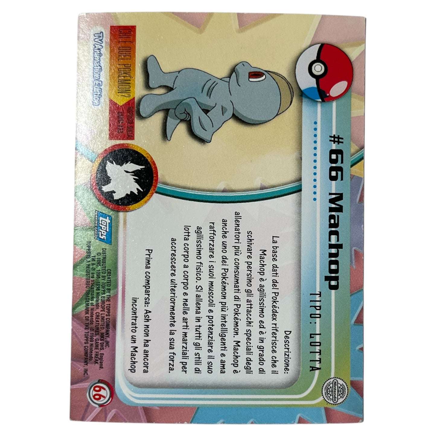 Pokemon Topps 1999 MACHOP holo #66