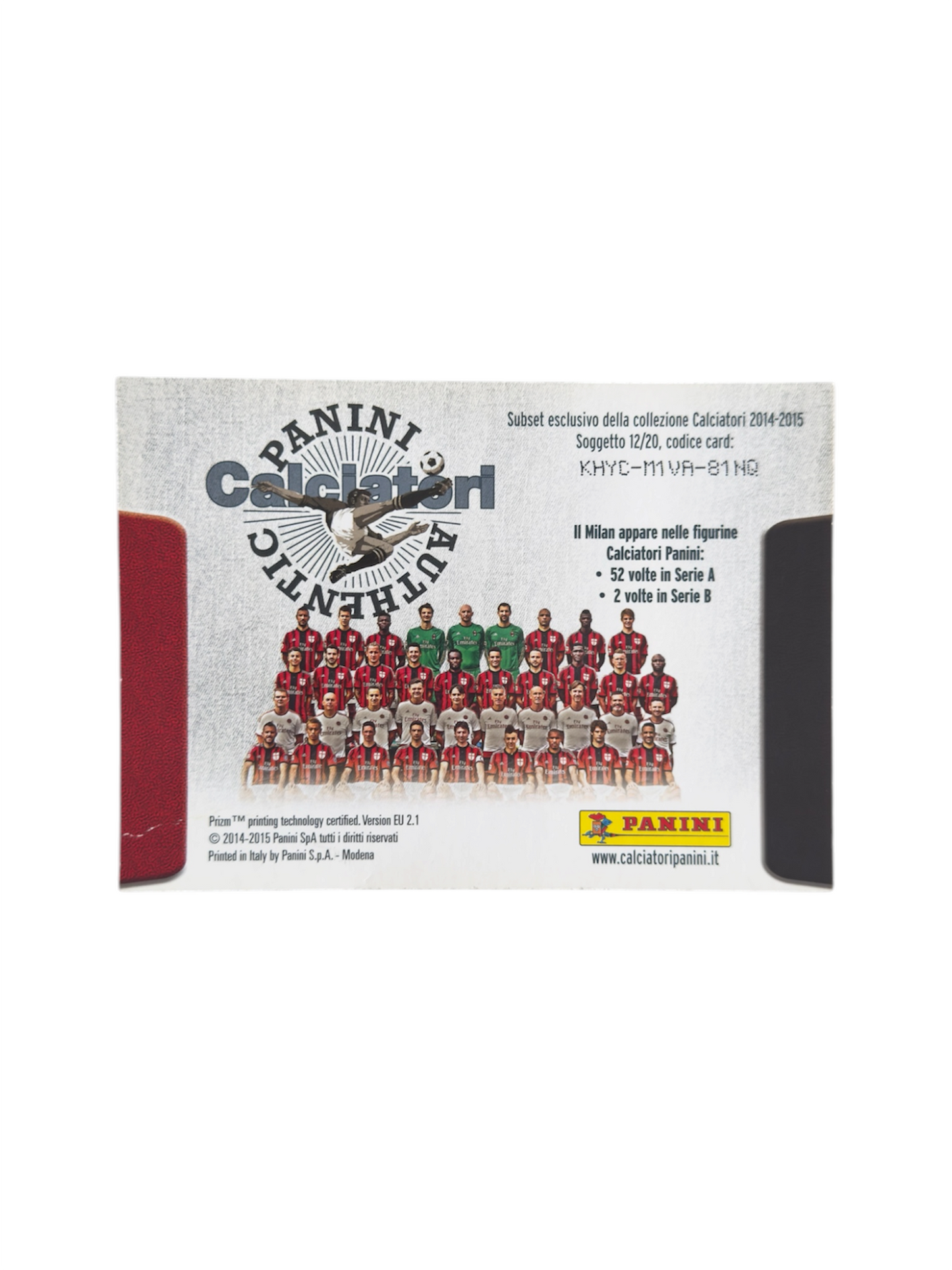 Milan Maxi card Panini Calciatori 2014-2015 Fuori raccolta