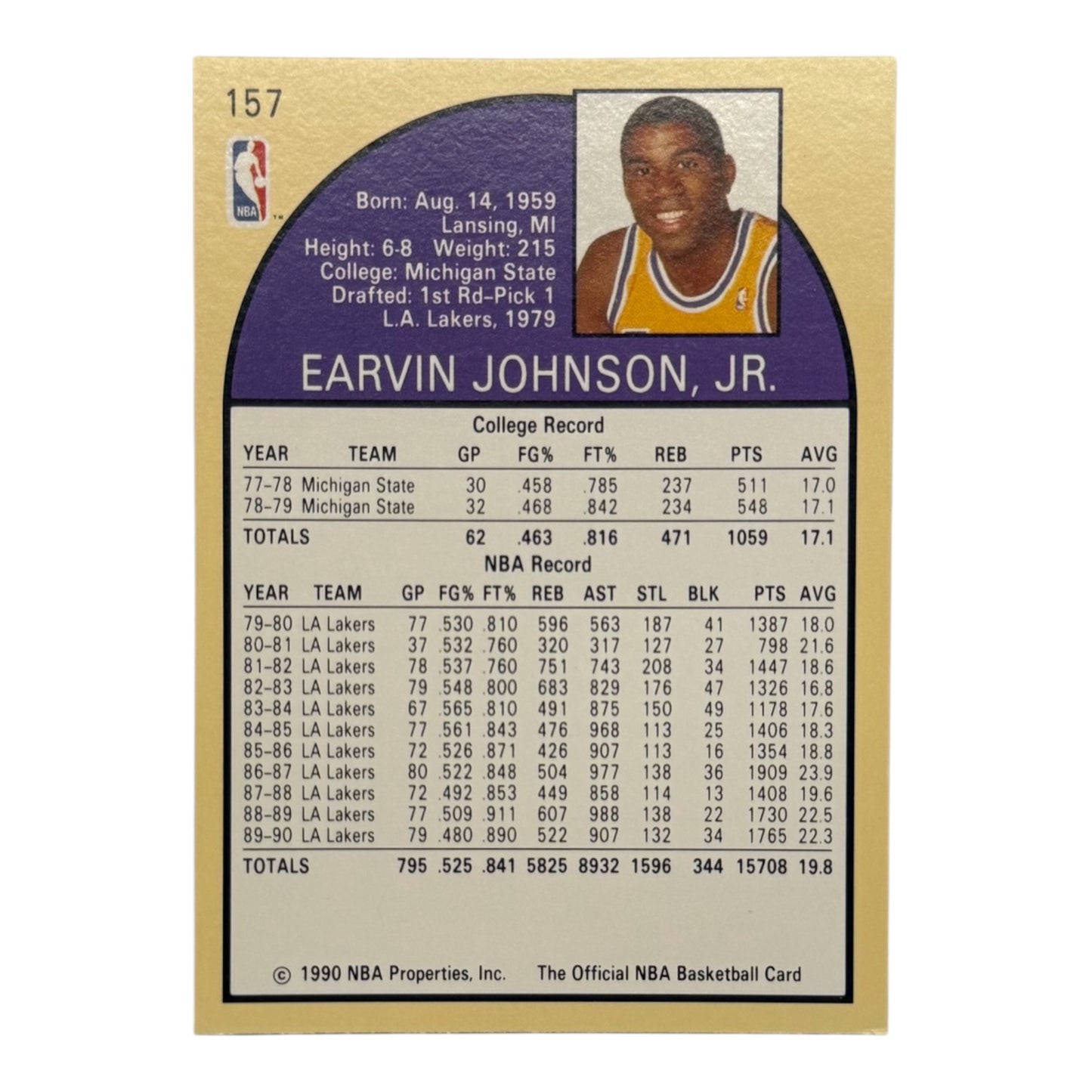 Magic Johnson lakers Hoops 1990 #157