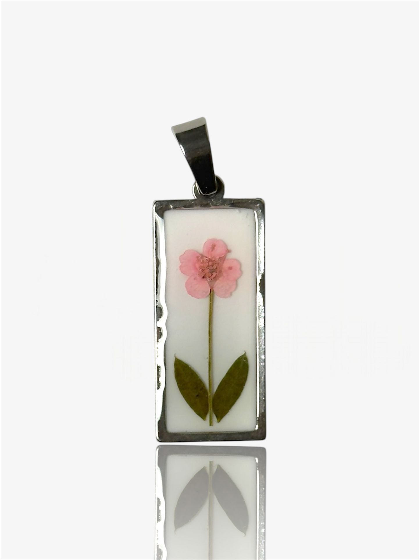Ciondolo rettangolo Petals vintage argento