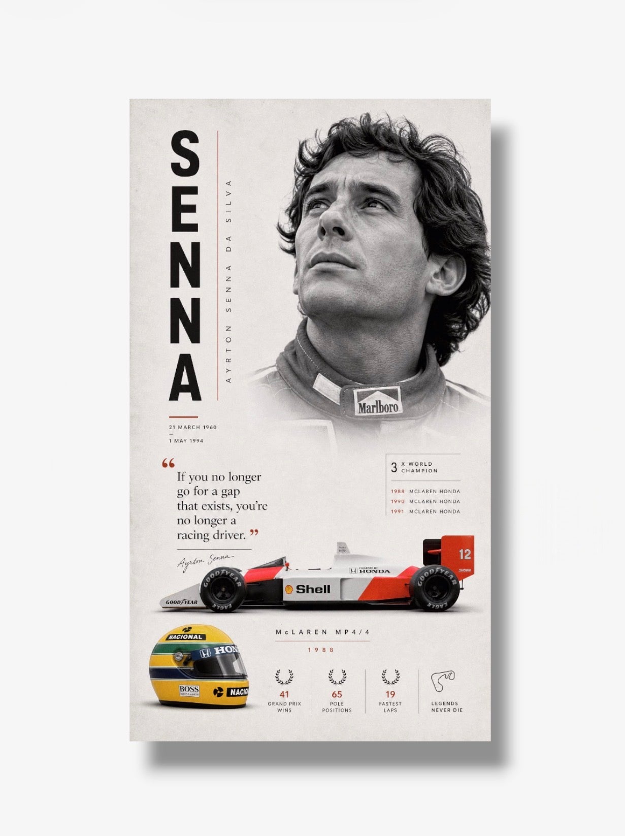 PHOTO STAMPA AYRTON SENNA F1