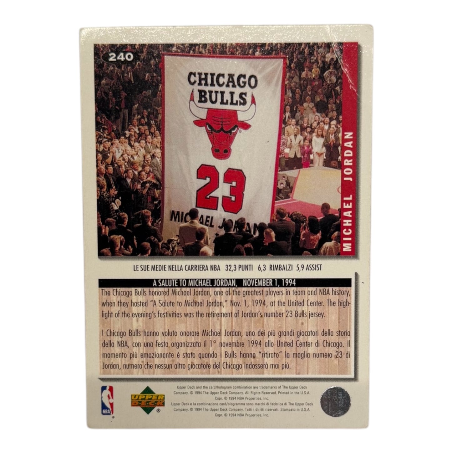 Michael Jordan Nba Upper deck 1994 #240