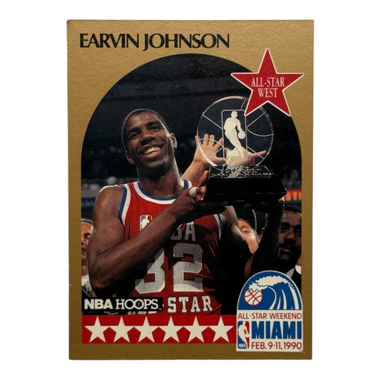 Magic Johnson lakers All star gold Hoops 1990 #28