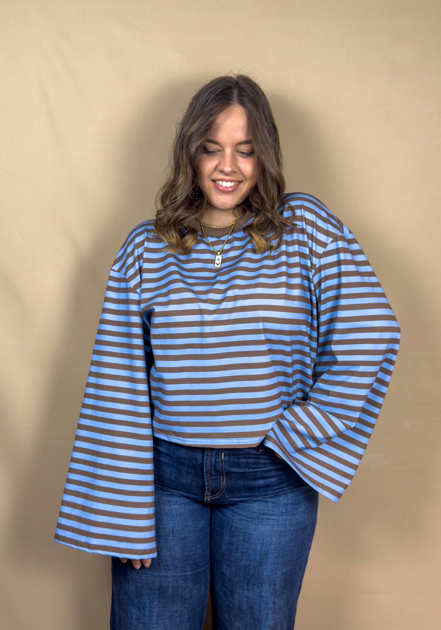 AR AZUR STRIPED LONG-SLEEVED SWEATER