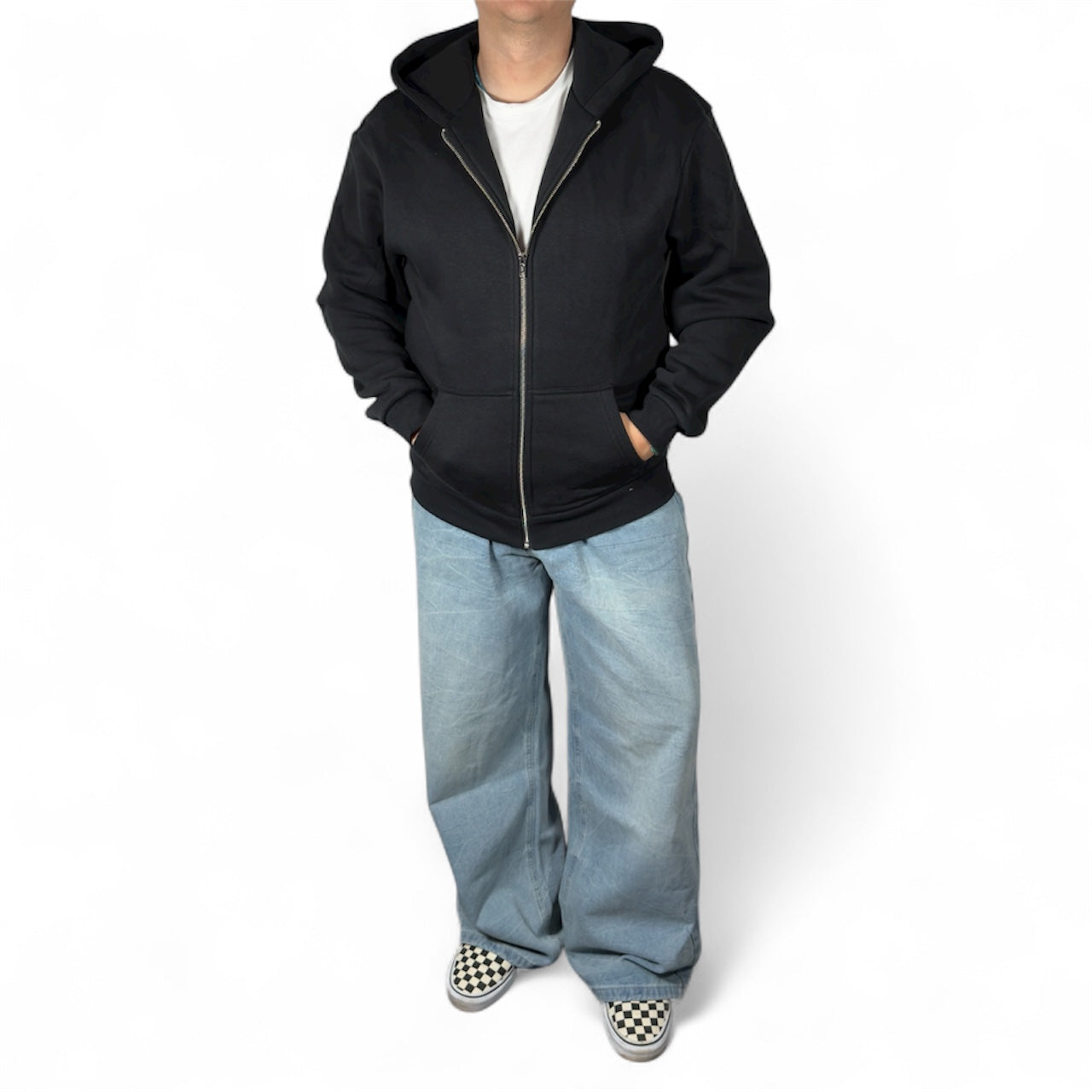 AR HOODIE ZIP BOXY BLACK