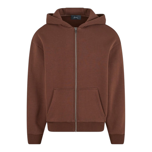 AR HOODIE ZIP BOXY BROWN CHOCOLATE