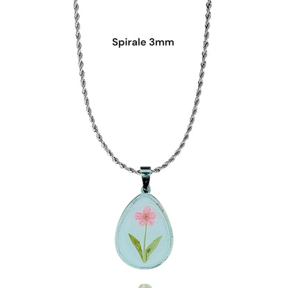 Vintage silver Petals drop pendant