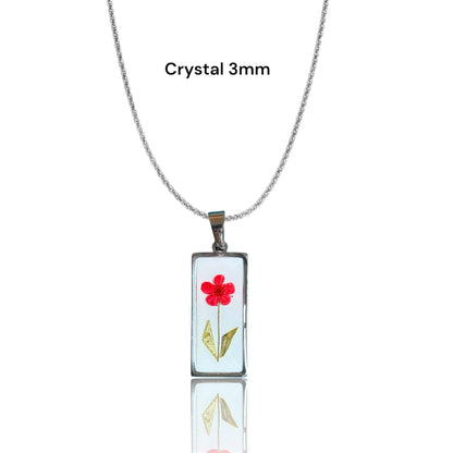 Ciondolo rettangolo Petals vintage argento