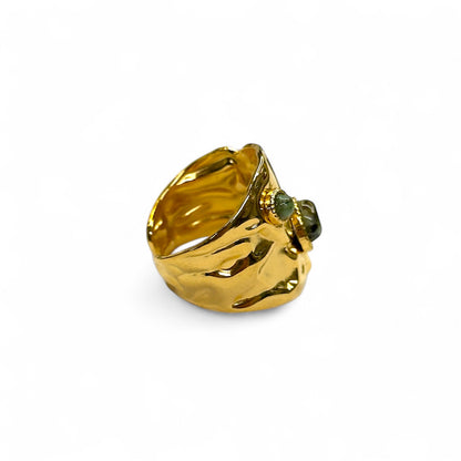 Tall green stone ring