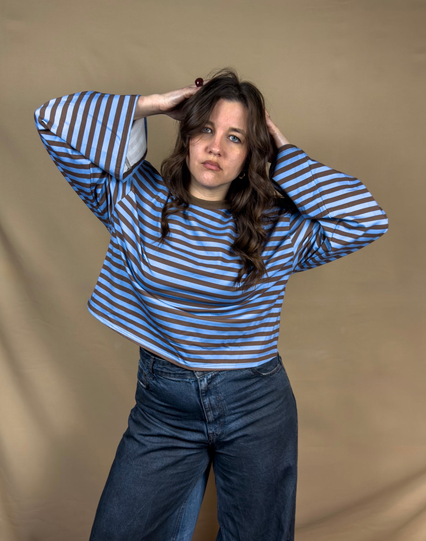 AR AZUR STRIPED LONG-SLEEVED SWEATER