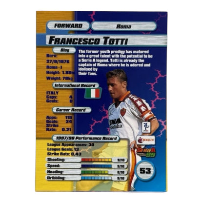 Totti card Roma Merlin Calcio Serie A 1999 #53 IT