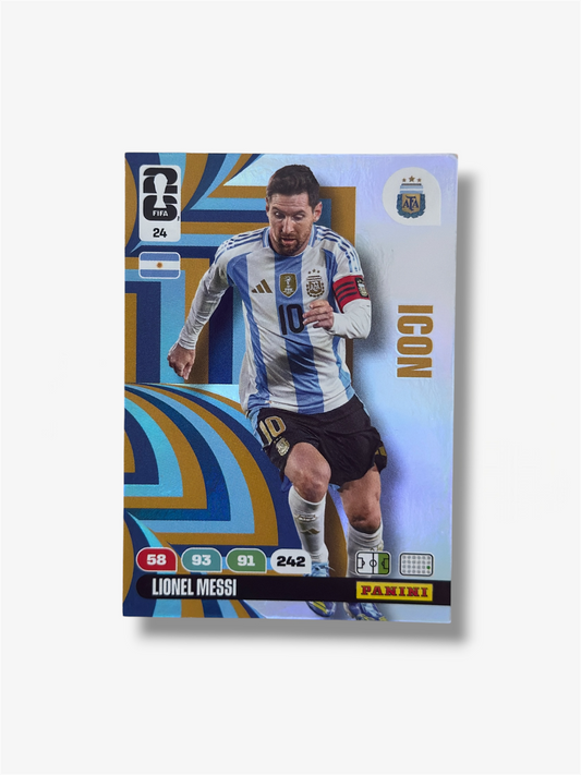2026 Panini Card Lionel Messi #24 Icon World Cup Adrenalyn XL