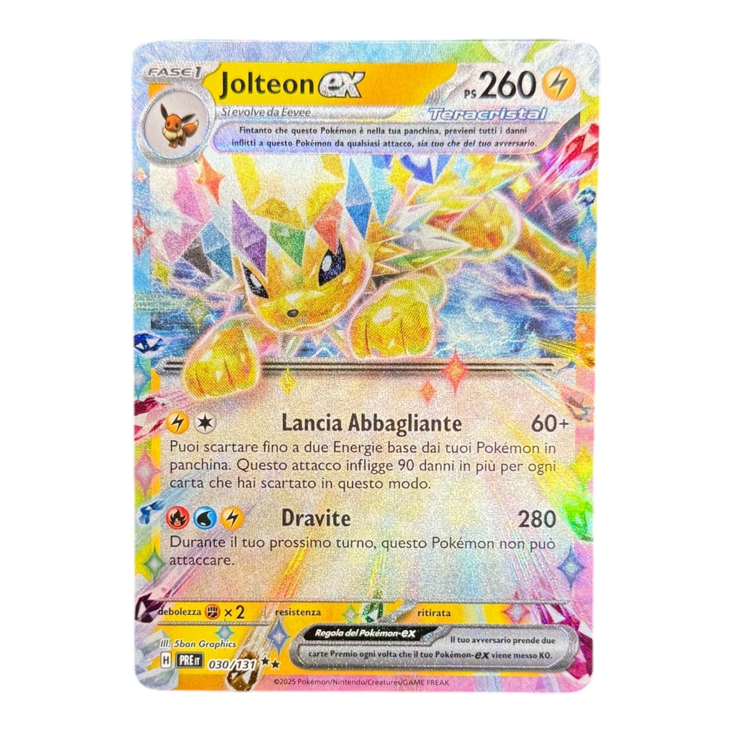 Pokèmon Jolteon EX Evoluzioni prismatiche PRE 030-131 IT