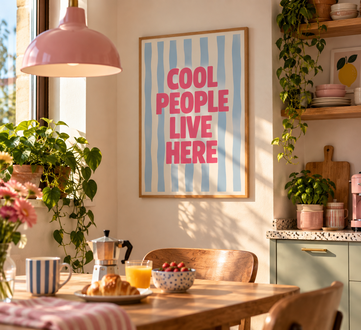 PHOTO STAMPA SCRITTA COOL PEOPLE LIVE HERE
