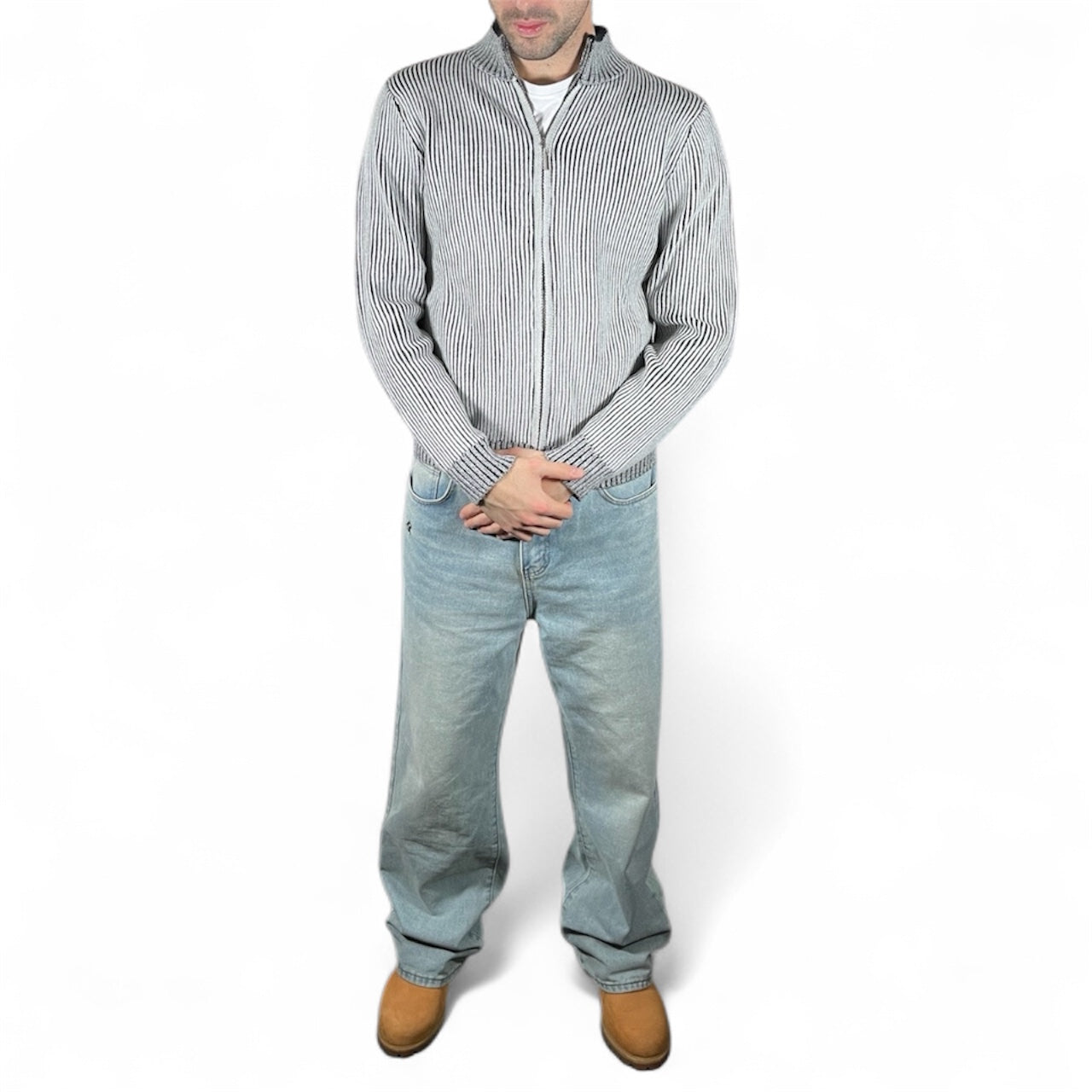 AR SWEATER ZIP FADE GREY