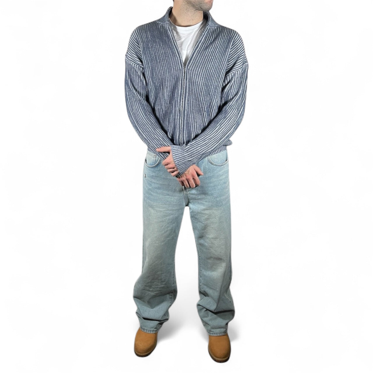 AR SWEATER ZIP FADE BLUE