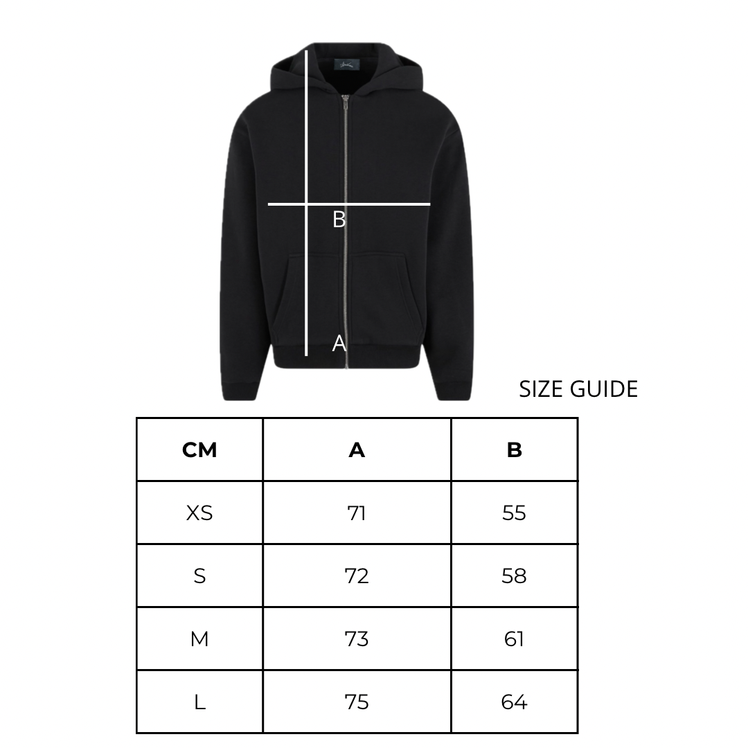 AR HOODIE ZIP BOXY BLACK