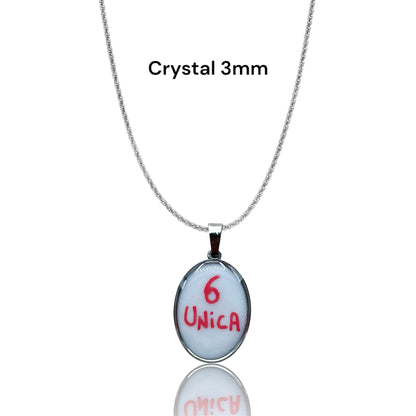 Pendant with writing 6 unique silver