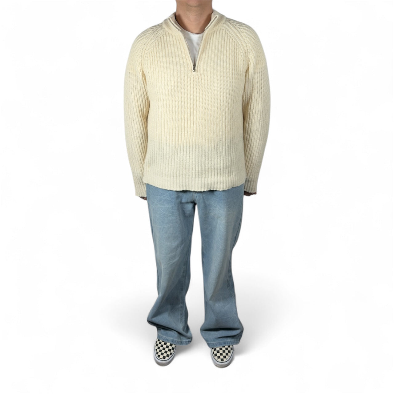 AR SWEATER HALF ZIP CREAM