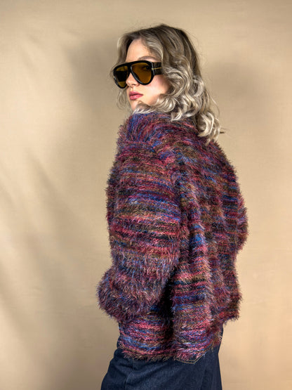 AR CARDIGAN BORDEAUX MISTO PELOSO