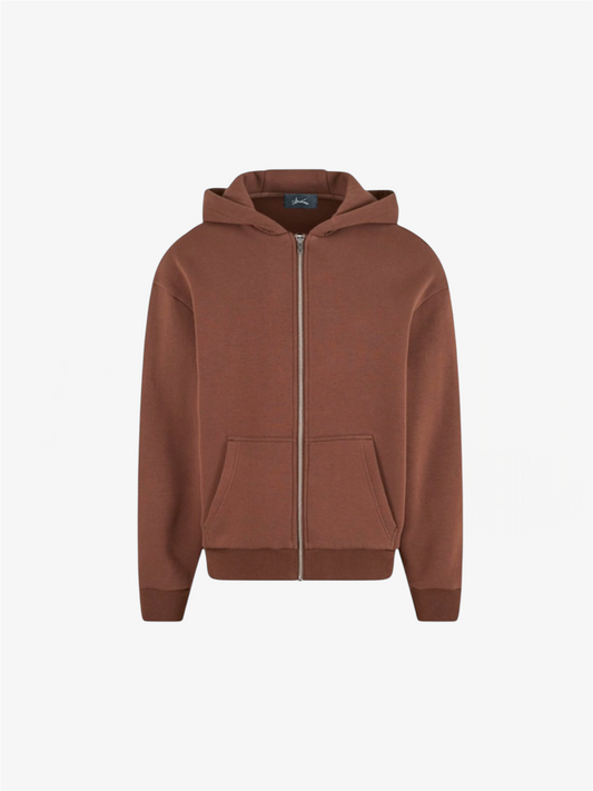 AR HOODIE ZIP PREMIUM CHOCOLATE