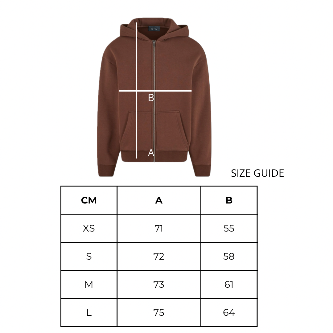 AR HOODIE ZIP BOXY BROWN CHOCOLATE