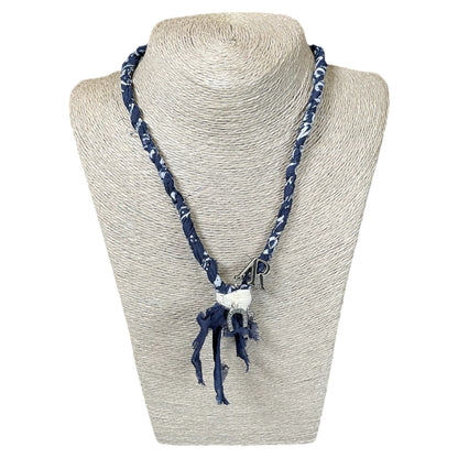 NECKLACE BLUE BANDANA GOOD LUCK