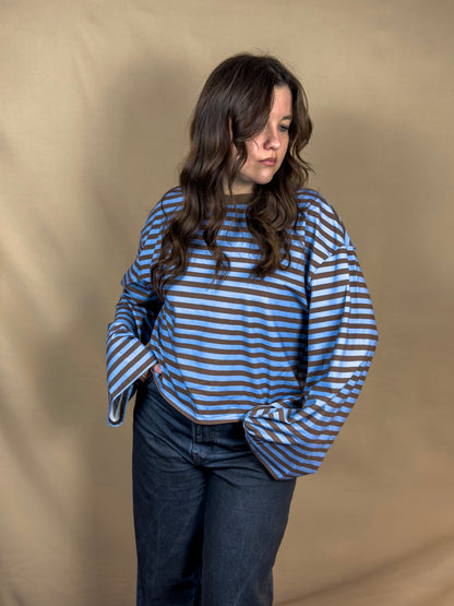 AR AZUR STRIPED LONG-SLEEVED SWEATER