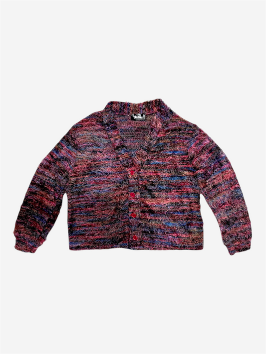 AR CARDIGAN BURGUNDY MIXED HAIRY