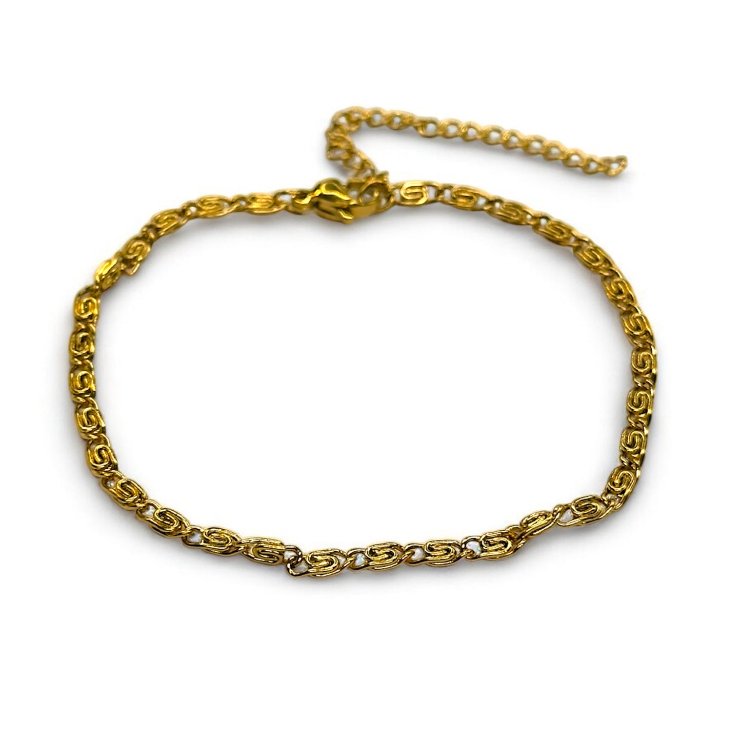 Bracciale acciaio maglia greca