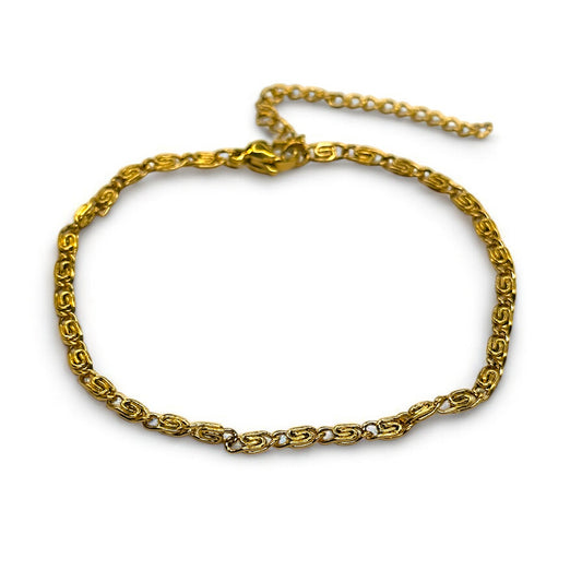 Bracciale acciaio maglia greca