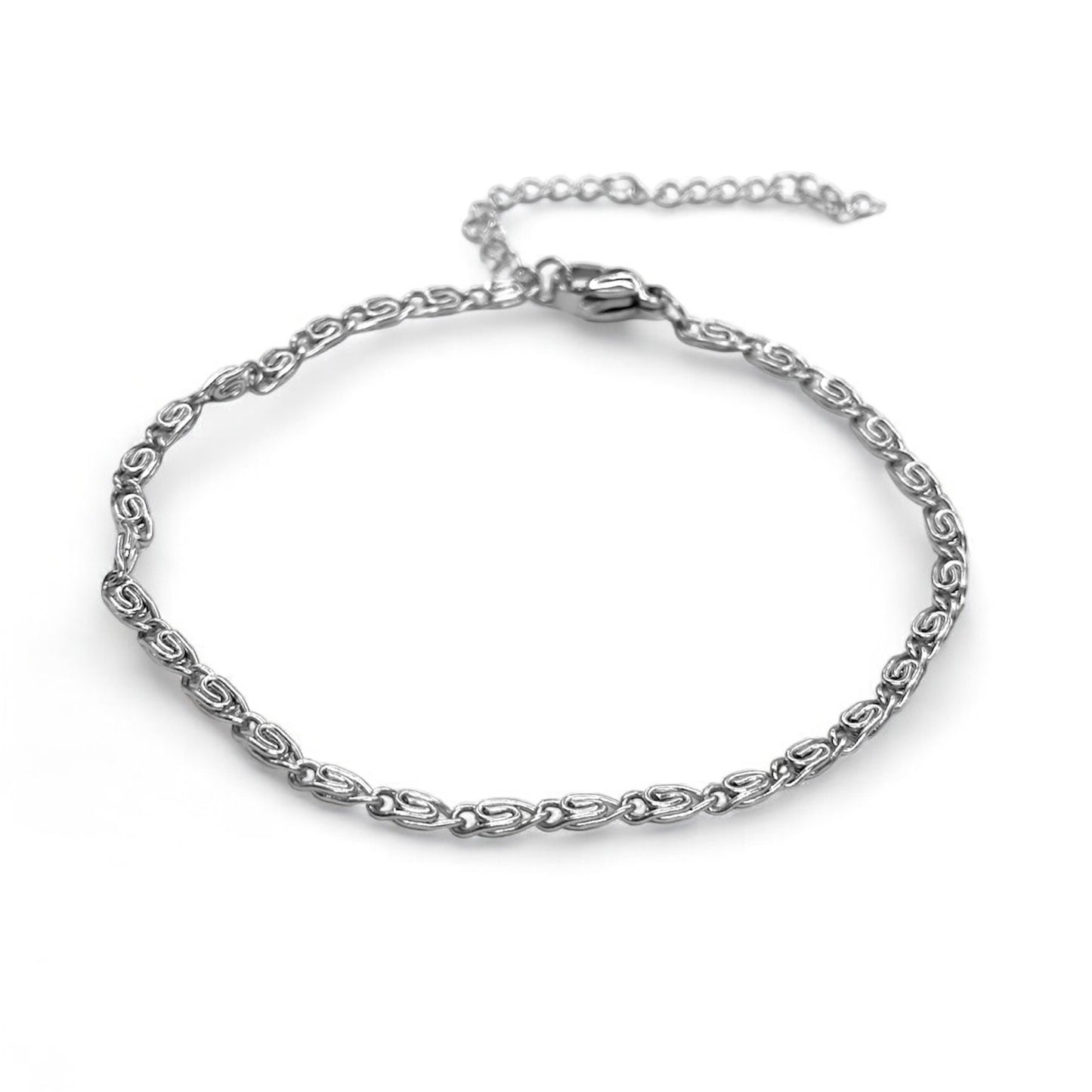 Bracciale acciaio maglia greca