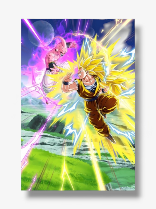 Dragon ball photo stampe goku supersayan 3 contro majin bu