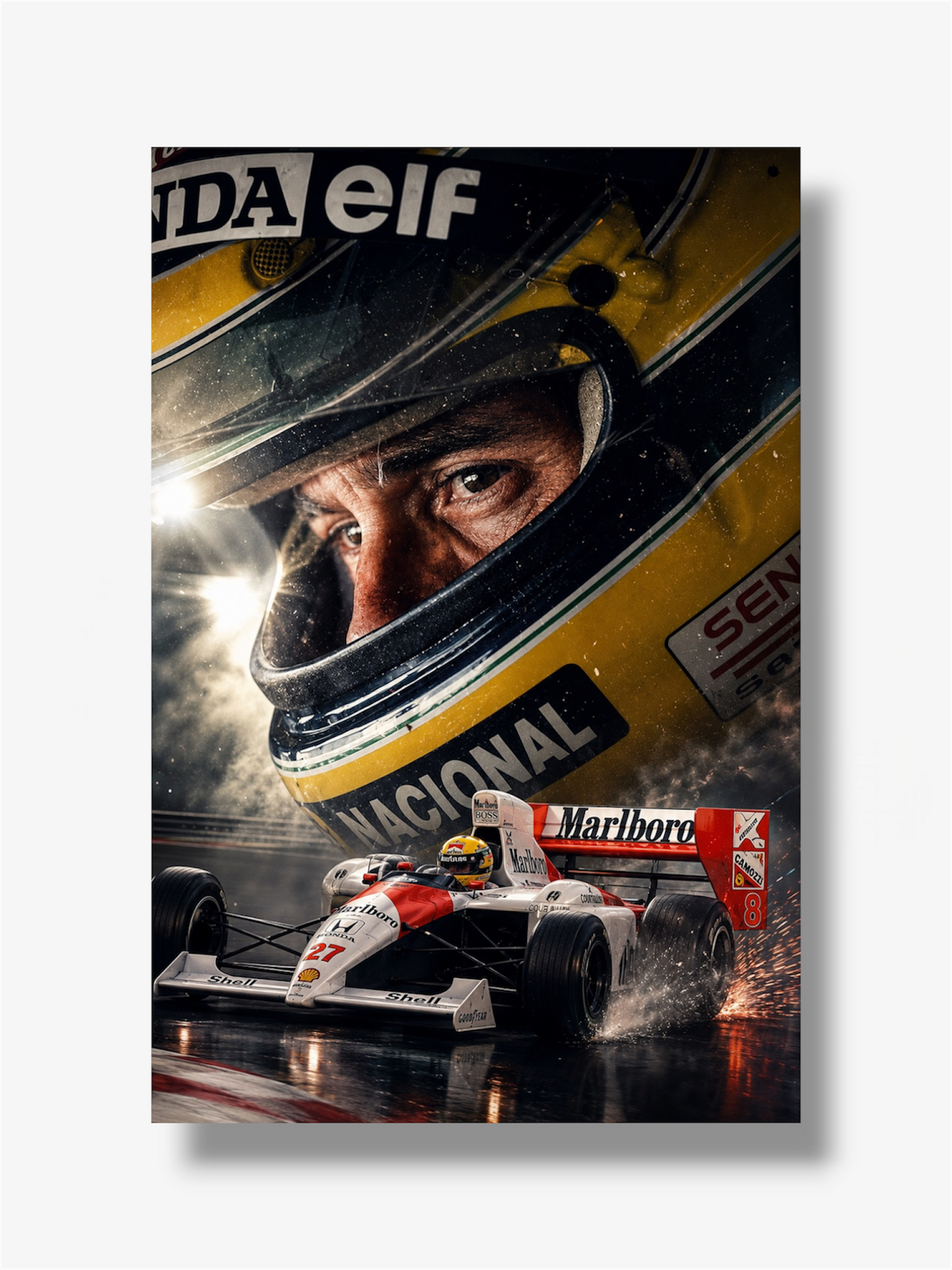 PHOTO STAMPA AYRTON SENNA F1